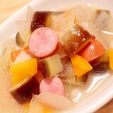 ココナッツミルクなしでグリーンカレー風野菜スープ